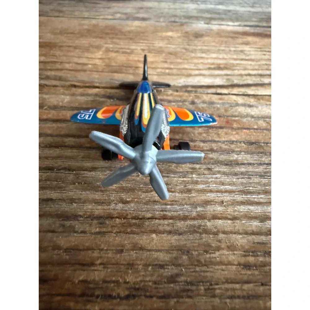 Y2K 2000s Hot Wheels Mad Propz Airplane Racing Plane Orange Black 75 Decal